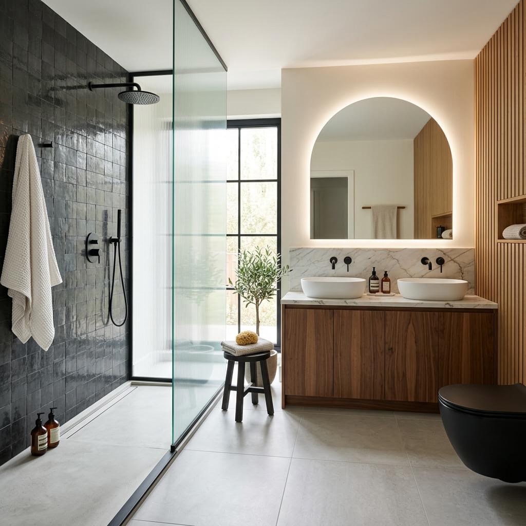 Modern remodeled bathroom