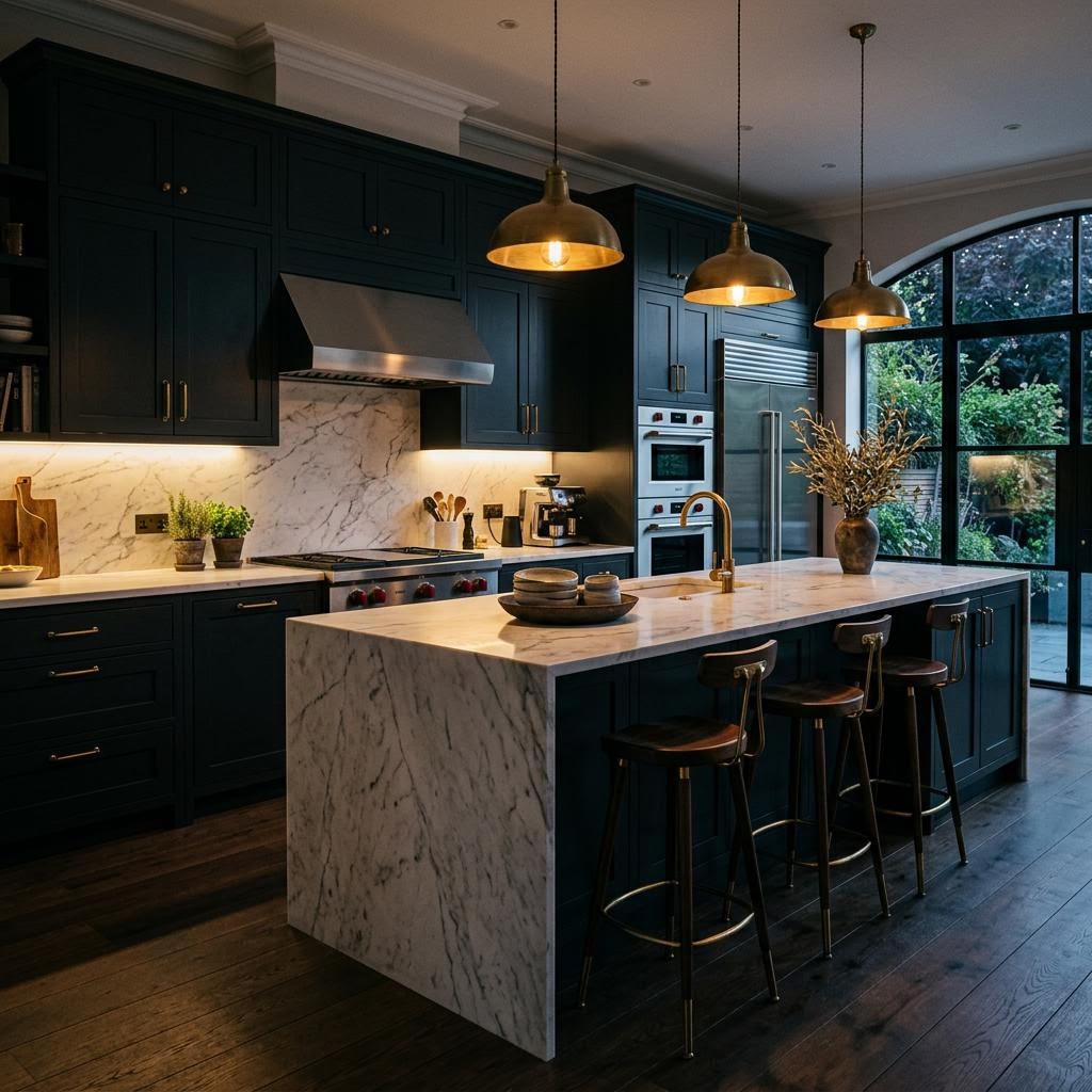 Remodeled kitchen with custom cabinetry